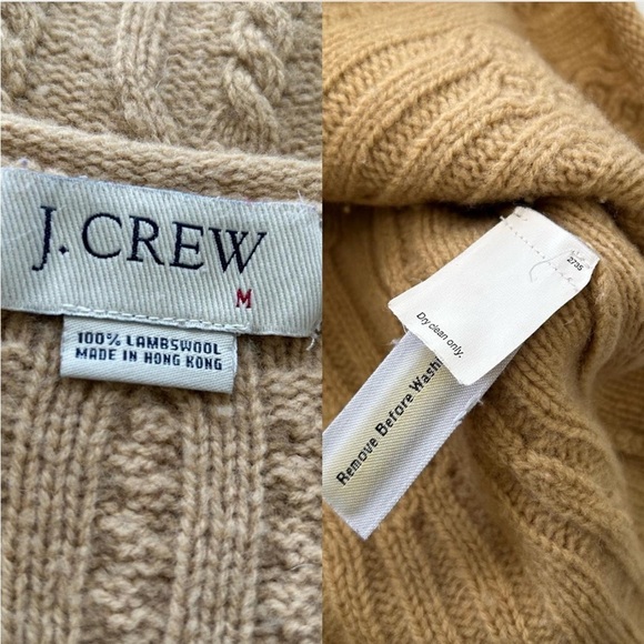 Vintage J. Crew fisherman wool cable knit tan  sweater - Picture 10 of 10